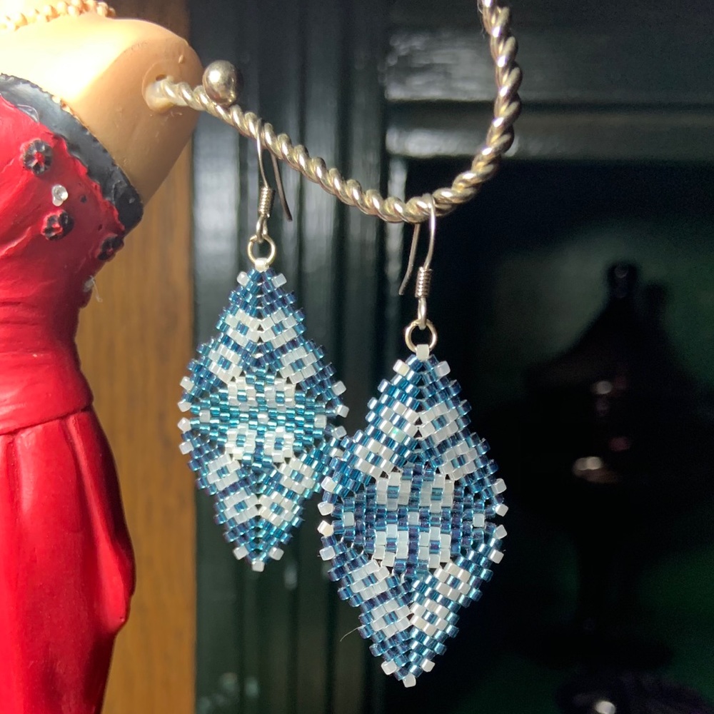 Handmade Glass Seed Bead Earrings
